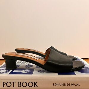 & other stories black leather mules slides